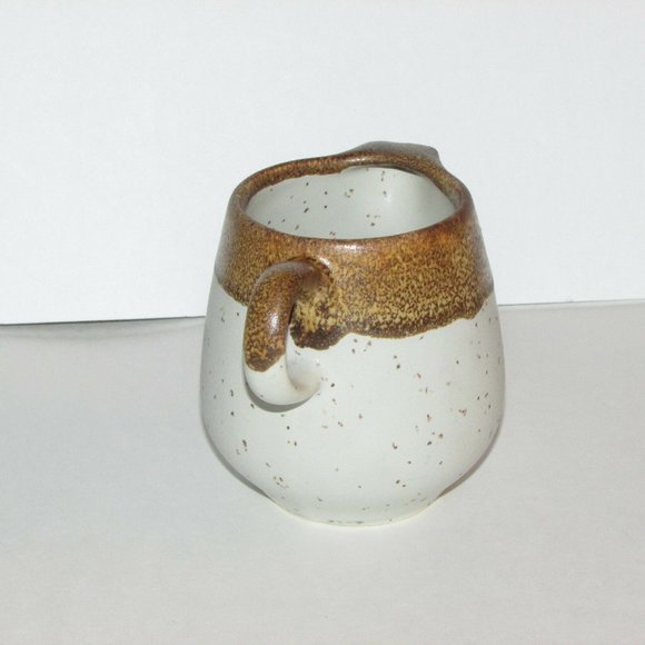 McCoy Pottery Vintage Creamer Graystone Tan Brown Speckled Cottagecore - Picture 5 of 12